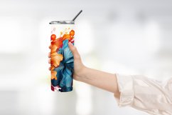 watercolor Blooming flower tumbler wrap sublimation Product Image 2