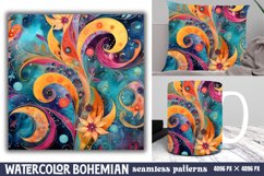 Seamless Watercolor Bohemian Patterns Background Product Image 1