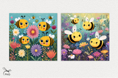 Bees and flowers digital paper Product Image 2