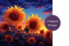 Sunflowers Sublimation Design, Fall Tumbler Wrap Sublimation Product Image 2