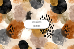 Abstract Animal Seamless Pattern Neutral Watercolor Art Product Image 1