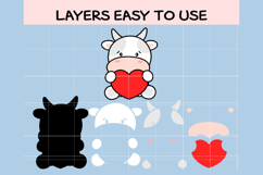 Cow with Heart SVG Bundle | Cute Farm Animal Valentine Clipa Product Image 2