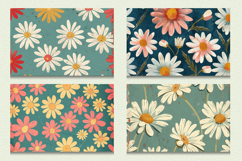 Retro Daisy Flowers Cutting Boards sublimation Design Product Image 2