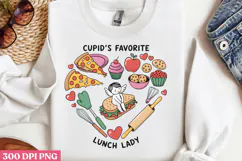 Cupid's Favorite LUNCH PNG, Lunch Lady Sublimation PNG Product Image 3