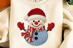 Christmas Faux Yarn Crochet Snowman PNG, Snowman PNG Product Image 2