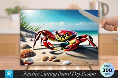 Red Crab on Beach Cutting Cutting Board Sublimation Design Product Image 1