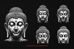 10 Bundle Dark Art Buddha Face Head Gothic Horror Tattoo Product Image 3