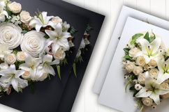 3d floral heart digital paper Product Image 2