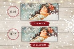 Winter Forest Mug Wrap Design, Winter Girl Mug Template Product Image 2