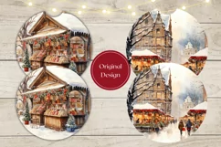 Christmas Car Coaster, Watercolor Christmas Sublimation PNG Product Image 2