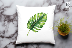 Green Tropical Palm Leaf Watercolor Clipart Sublimation PNG Product Image 2