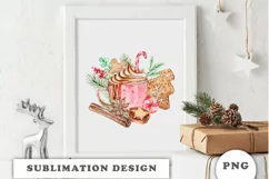 Christmas Hot Cocoa Mug with gingerbread PNG Product Image 2