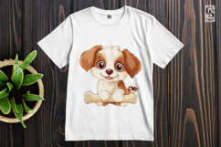 Cute Puppy with Bone Dog Clipart PNG Product Image 2