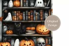 Halloween Pumpkins Tumbler Wrap, Black Cat Tumbler PNG Product Image 2