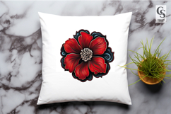 Red Hibiscus Flower Illustration Clipart Sublimation PNG Product Image 2