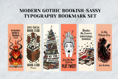 Modern Gothic Sassy Typography Bookmark Set, Funny Bookish Product Image 2