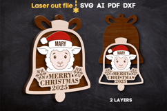 Christmas Tree Toy Sheep SVG laser cut file for Glowforge Product Image 2