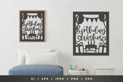 Birthday Greetings in Rectangle and Round Shape Papercut Set Product Image 2