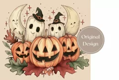 Vintage Halloween Tumbler, Spooky Pumpkins Sublimation Product Image 2