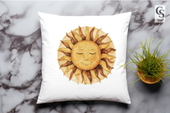 Watercolor Sun Face Celestial Boho Clipart PNG Product Image 2