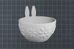 Easter egg holder with bunny ears and flowers Stl printing Product Image 3