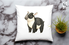 Watercolor Baby Tapir Clipart PNG Product Image 2