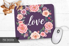 Floral Heart Wreath Mouse Pad PNG Design Product Image 1