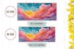 Watercolor Sunset Mug Wrap, Celestial Mug Template, Sun Mug Product Image 2