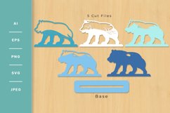 Wolf with Mountain Landscape 3D Layered Stand Decor Lasercut Product Image 2