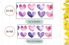 Love Mug Wrap Design, Purple Love Hearts Mug Sublimation Product Image 2