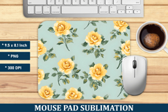 Vintage Rose Flower Mouse Pad | Mouse Pad Sublimation Product Image 1
