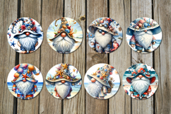 Gnome Beach Life | 8 Sublimation round earring designs Product Image 2