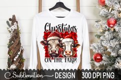 Christmas On The Farm Sublimation Design - Christmas Heifer Product Image 1