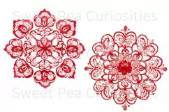 Embroidery, Flowers, Lace, PNG, Clipart, Red Product Image 2