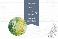 Green Round Earrings Design, Abstract Sublimation Earring Product Image 2