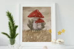 FLY AMANITA MUSHROOM Amanita muscaria, fly agaric hand paint Product Image 1
