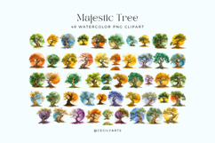 Watercolor Majestic Tree Cliparts Bundle Product Image 2
