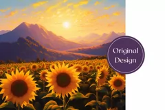 Sunflowers Field Tumbler Wrap, Sunflowers Sublimation PNG Product Image 2