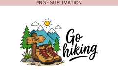 Go Hiking PNG, Cute Hiking Boots Clipart, Outdoor Adventure Product Image 2