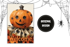 Halloween Head Garden Flag, Welcome Garden Flag PNG Product Image 2