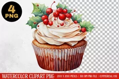 Christmas Cupcake Clipart PNG | Graphics| Christmas Ornament Product Image 2