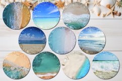 #BeachLife Blue Aqua | 21 round earring sublimation designs Product Image 2