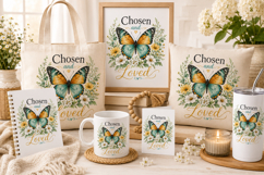 Chosen and Loved PNG, Christian Butterfly Sublimation Product Image 2