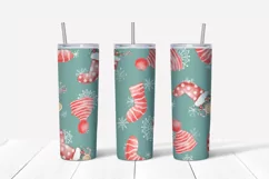 Christmas cute snowman Skinny tumbler wrap design Product Image 4