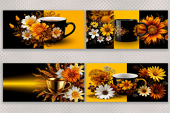 Coffee Mugs I 8 Sublimation Mugs - Black - Yellow, JPG Product Image 3