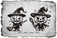 Halloween Pumpkin Witch Silhouette Illustration 2 Product Image 4