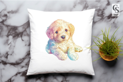 Cute Puppy Watercolor Clipart Sublimation PNG Product Image 2