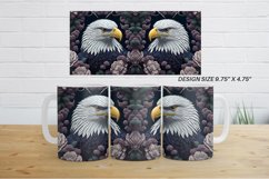 3D Bald Eagle with Floral | Mug sublimation design Product Image 5