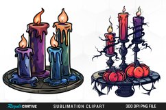 Spooky Gothic Candle Table Clipart Bundle Product Image 2