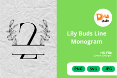 Lily Buds Line Monogram Product Image 1